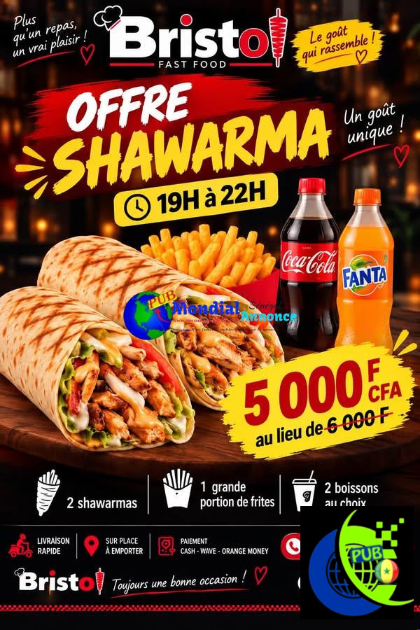 LE BRISTOL – Restaurant Fast-Food à Dakar avec Livraison et Offres Spéciales