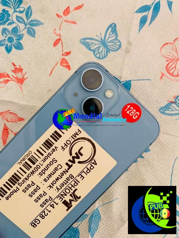Vente : iPhone 14 Simple de 128 Go Tout d’Origine. Prix : 165 000 F CFA