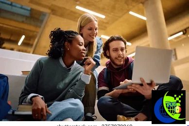 multiracial group happy students using 260nw 2757878969