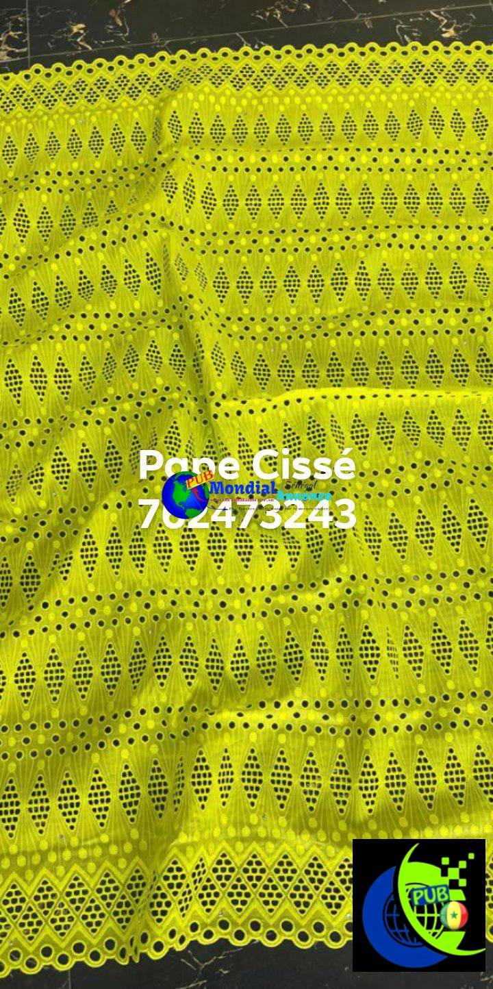 Tissu Brodé de Qualité disponible – 4 000 F CFA/Yard | Livraison Rapide