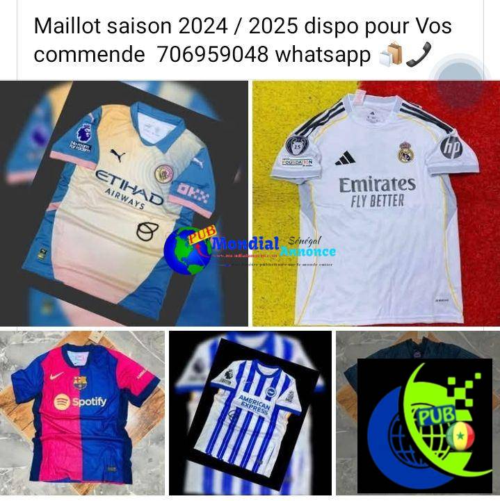 Maillots officiels de vos équipes préférées – Saison 2024/2025