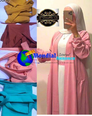 Ensemble robe musulmane avec hijab – Disponible à 5 000 FCFA