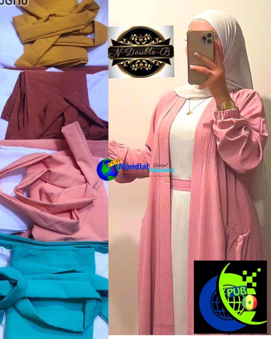 Ensemble robe musulmane avec hijab – Disponible à 5 000 FCFA