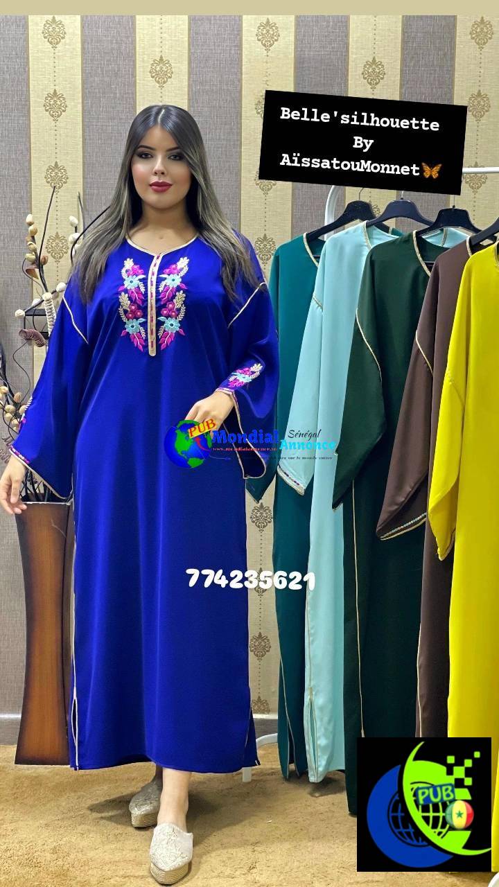 Abaya orientale brodée – Disponible en plusieurs couleurs