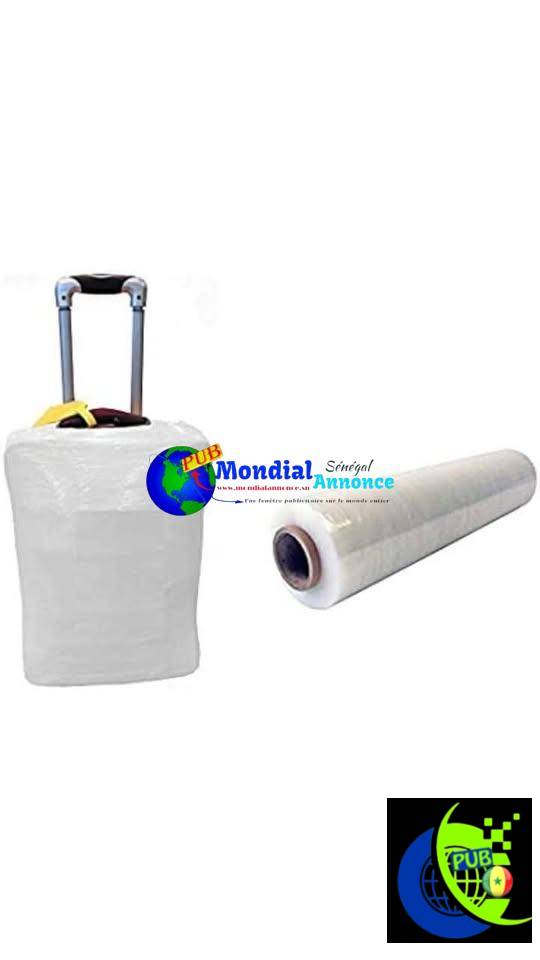 Film plastique pour emballer les bagages disponible au 77 635 97 15