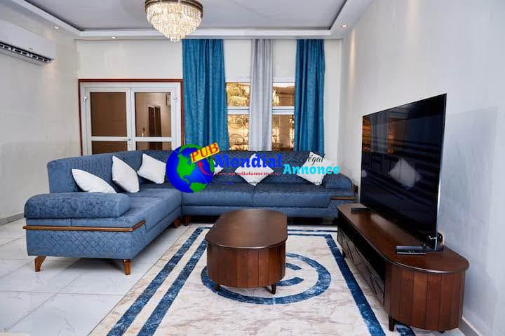 🏡 Appartement meublé à louer à Dakar Virage – 3 chambres climatisées