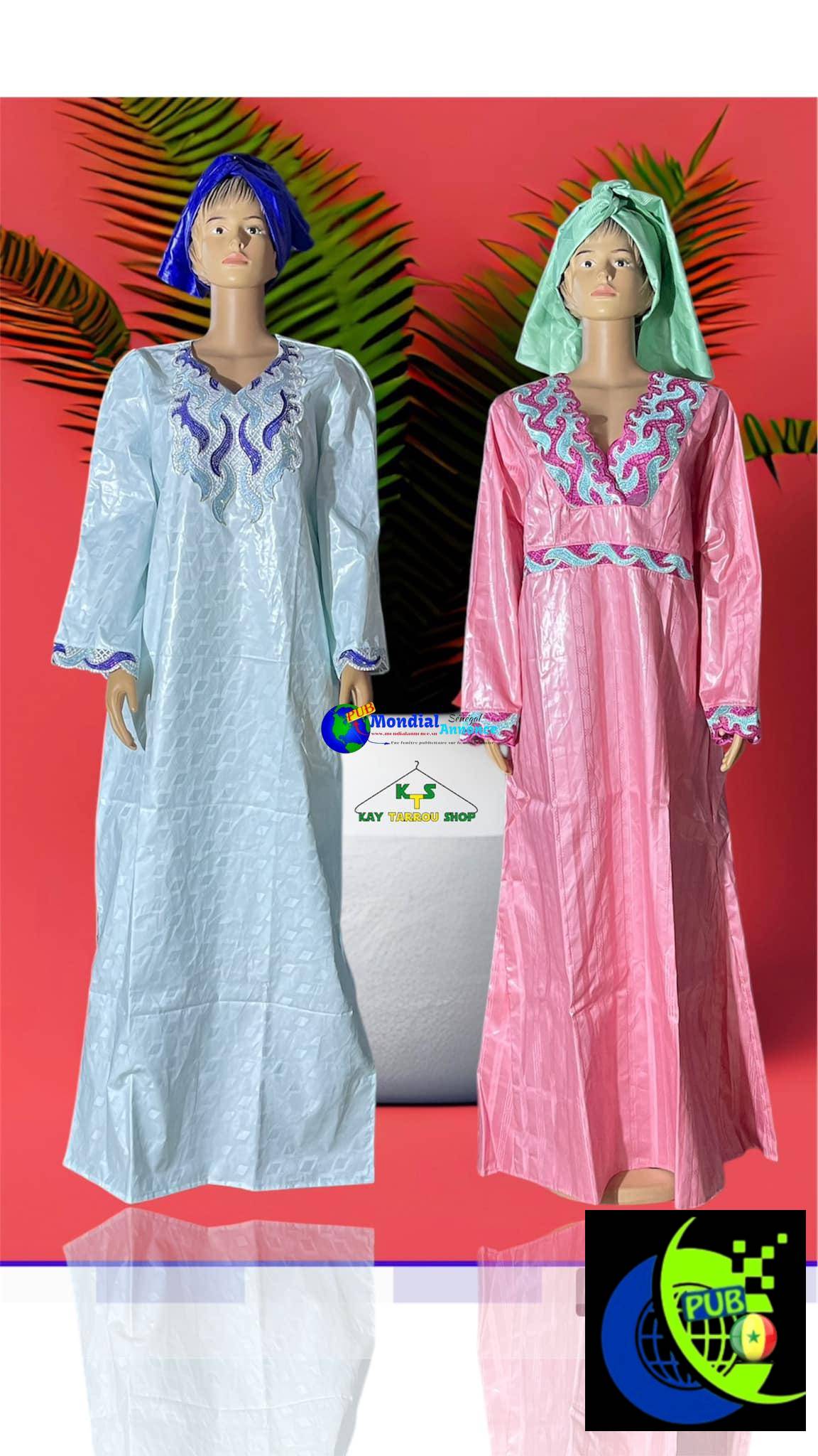 Grands Boubous et Robes en Bazin Riche – 18.000F pour Femmes