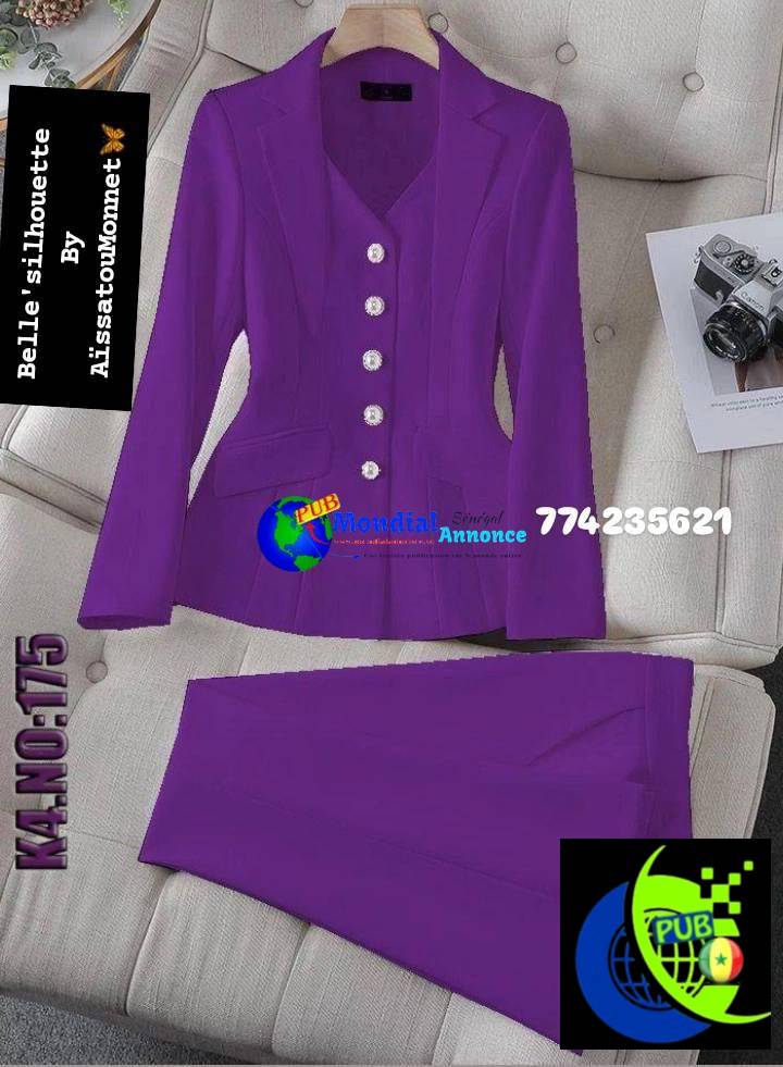 Ensemble Blazer 2 pièces – Élégance et confort ✨💜
