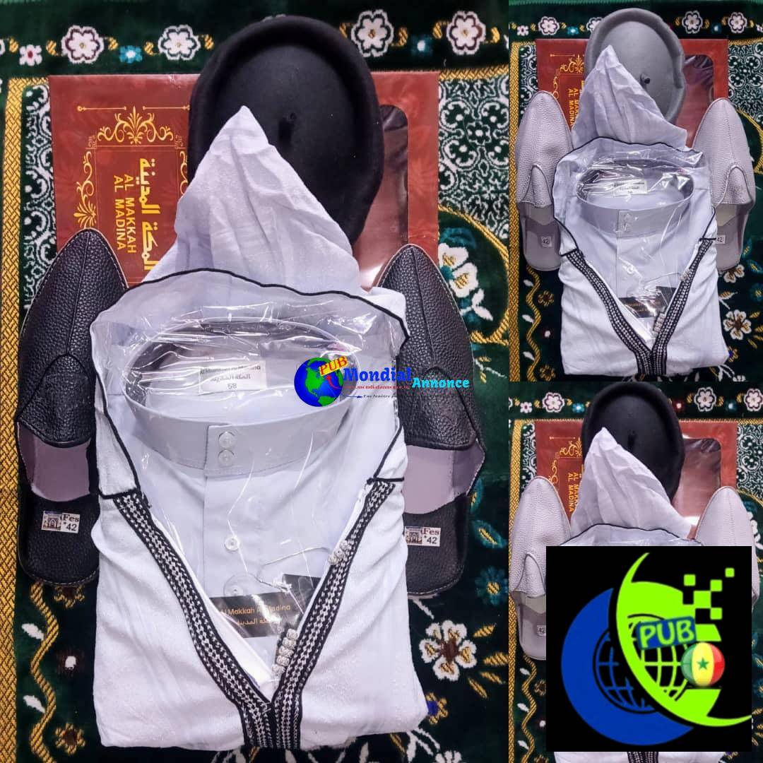 Jellaba Homme avec Babouche et Chapeau – Tenue Complète Traditionnelle