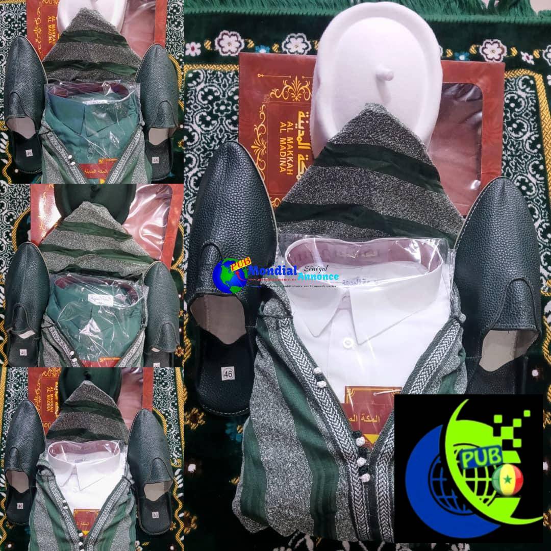 Jellaba Homme avec Babouche et Chapeau – Tenue Complète Traditionnelle