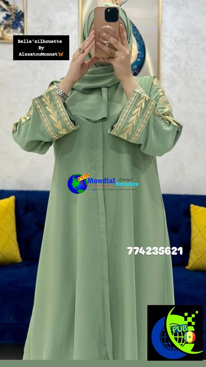 Abaya Orientale Chic avec Foulard – Élégance et Modernité
