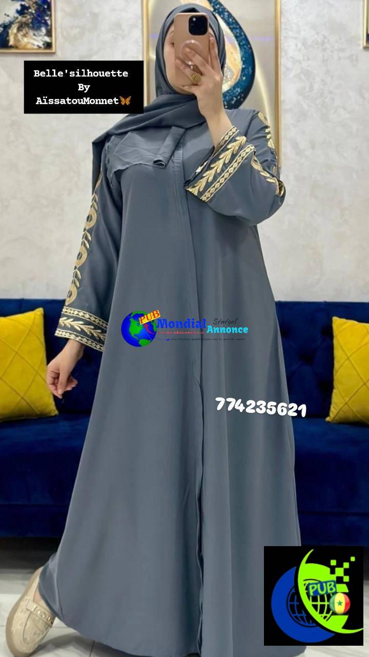 Abaya Orientale Chic avec Foulard – Élégance et Modernité