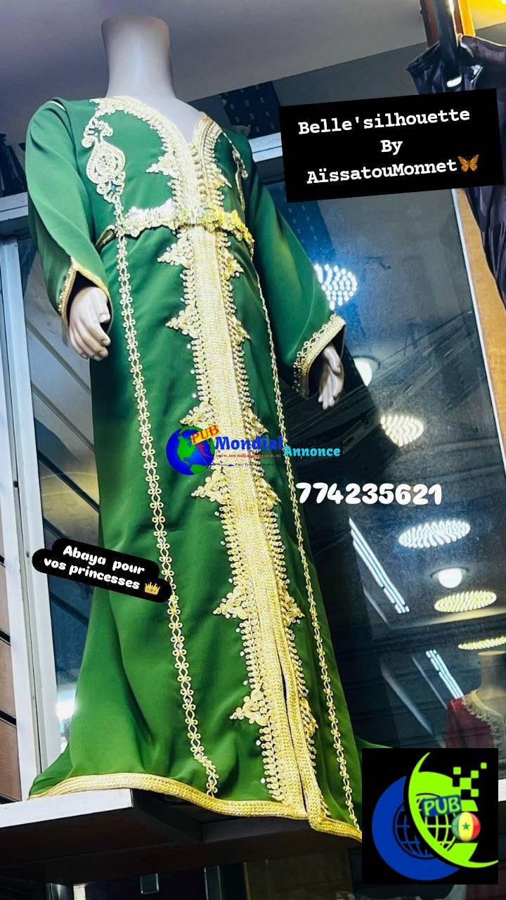 Abaya Orientale Élégante – Broderies et Perles en Cristal au 77 423 56 21