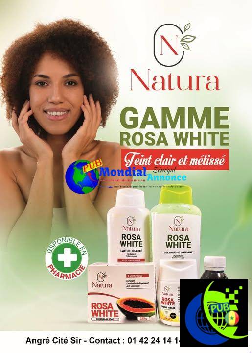 Gamme Rosa White Bio Éclaircissante disponible au 01 53 82 81 61 à Abidjan