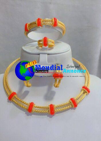 Bijoux Femme Collier, bracelet, bague Ensemble Ras-de-Cou – Pomi Italian Gold de18K dispo à Dakar