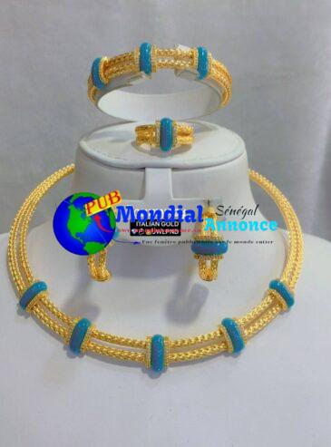 Bijoux Femme Collier, bracelet, bague Ensemble Ras-de-Cou – Pomi Italian Gold de18K dispo à Dakar