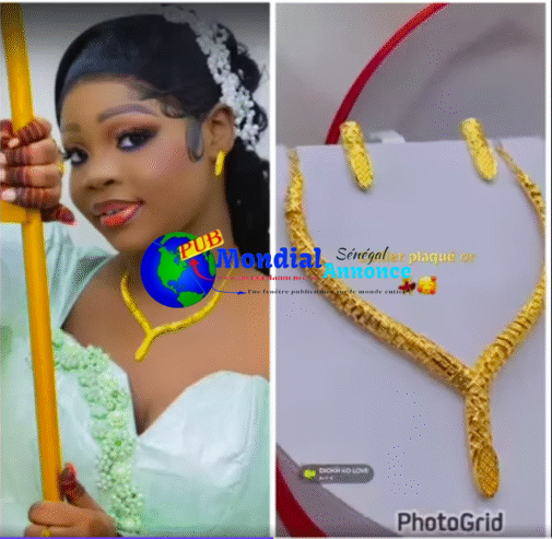 Collier Plaqué Or + Boucles – Élégance à 8.500 F !