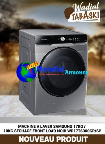 Machine à Laver & Séchante Samsung 17kg/10kg – Front Load Blanc-Noir
