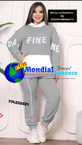 Ensemble Jogging avec Capuche disponible – Style Chic et Confortable. 77 423 56 21