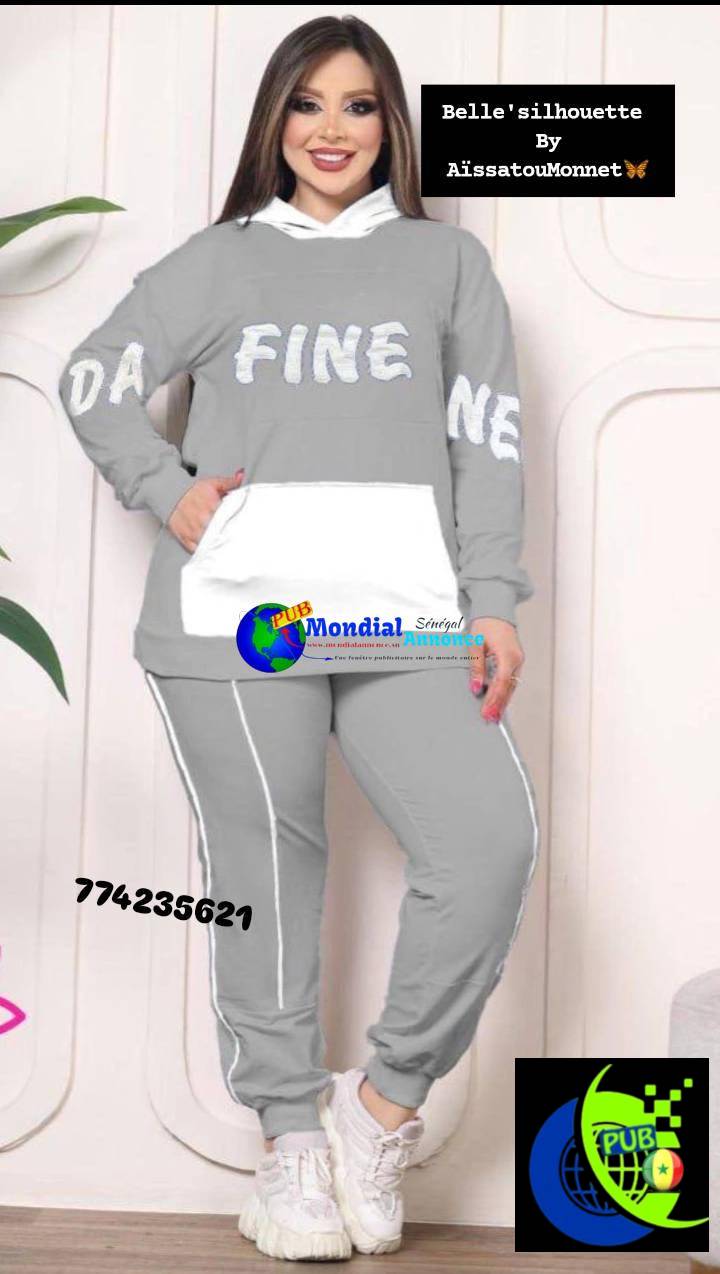 Ensemble Jogging avec Capuche disponible – Style Chic et Confortable. 77 423 56 21