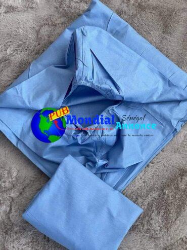Parure de Lit Pur Coton 2m/2 – Drap Housse + 2 Taies, Livraison Disponible