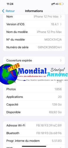 📱 iPhone 12 Pro Max 128GB Authentique – État Impeccable, Batterie Excellente