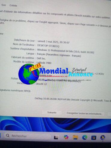 Dell Latitude 7480 à vendre – Core i7 7ème Génération