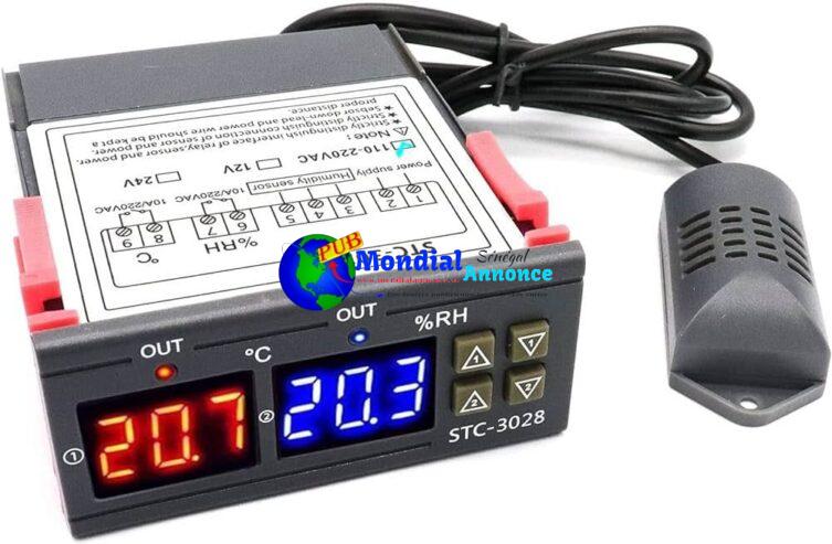 Thermostat Incubateur Digital (Température + Hygrométrie) – Modèle 3028