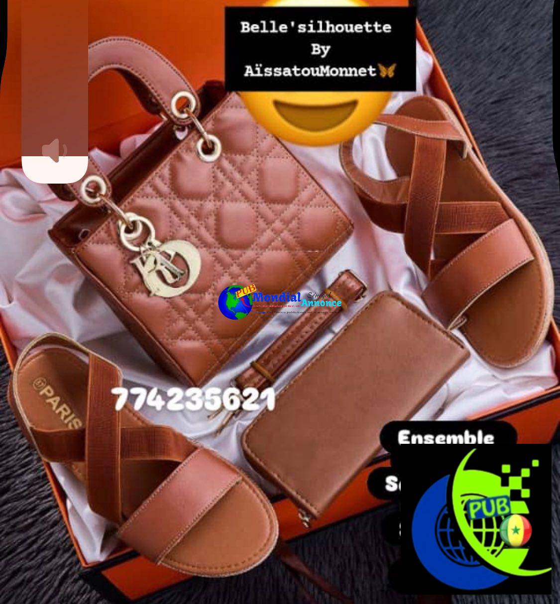Ensemble 3 Pièces : Sac à Main, Pochette & Nu-Pieds – Qualité Sup A Dakar