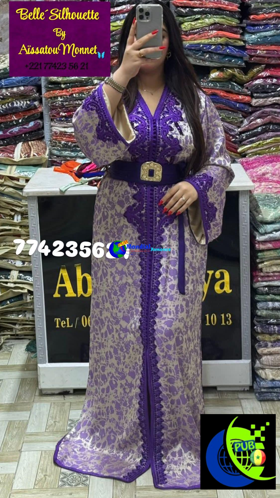 Caftan Haute Couture de qualité supérieure pour Femmes dispo à Dakar. Contact : 774235621