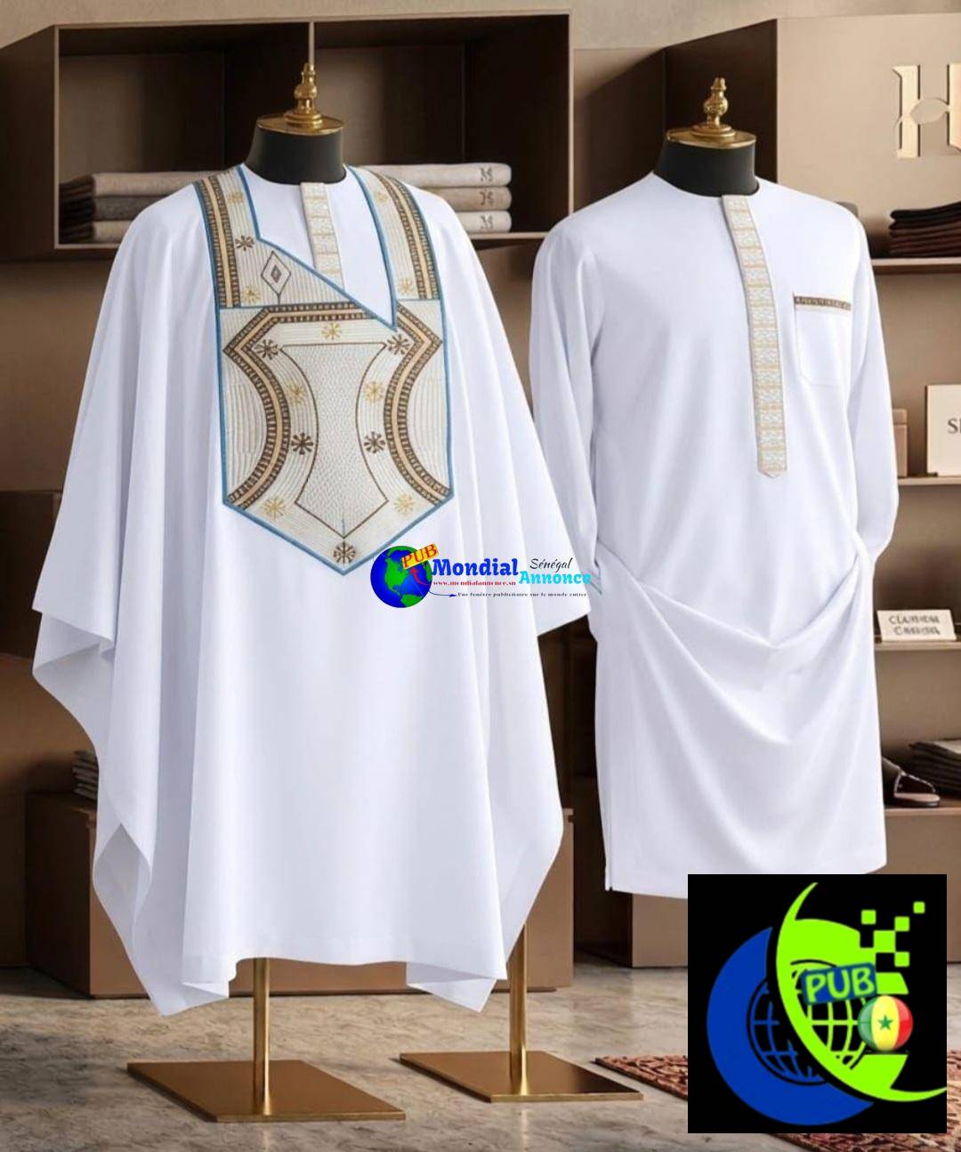 Grand Boubou de 3 Pièces pour Hommes – Tenue Traditionnelle de Qualité Supérieure disponible