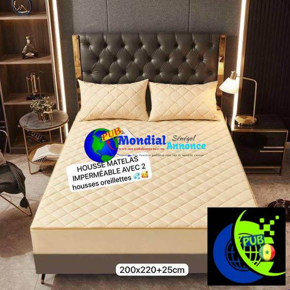 Housse de Matelas Imperméable + 2 Housses d’Oreillers – Disponible à Dakar Pikine