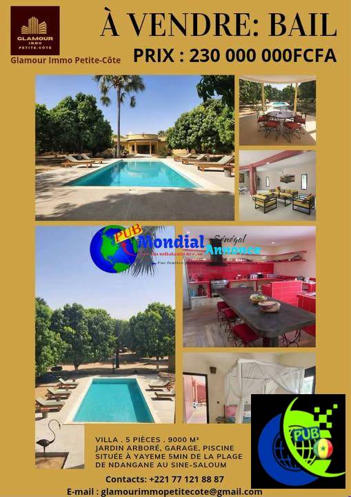 🏡 Villa de 250 m² sur 9 000 m² à Yayem : piscine, verger et bail sécurisé