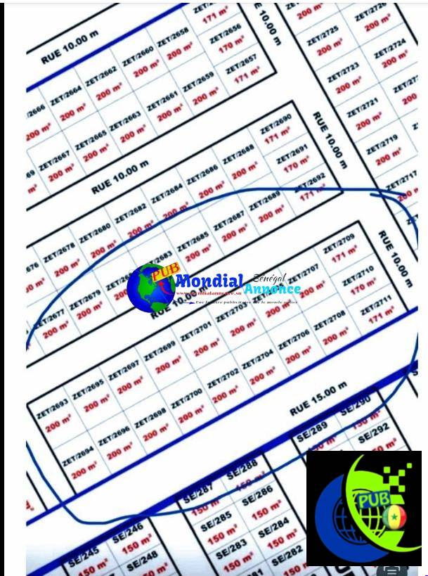10 Terrains de 200 m² à vendre à ZET Mbour 4 – 6 Millions FCFA