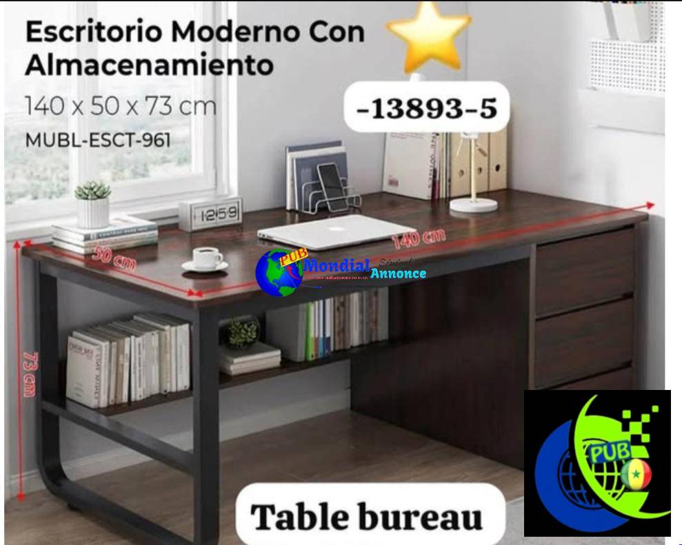 Grande Table de Bureau Solide et Pratique. Numéro WhatsApp : 763254130