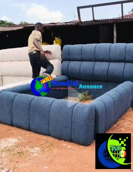 Double lit capitonné avec ou sans commodes – Livraison partout au Sénégal