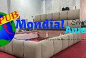Double lit capitonné avec ou sans commodes – Livraison partout au Sénégal