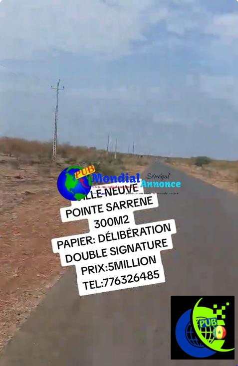 Terrain 300 m² à vendre à Ville Neuve Pointe Sarène – 5 000 000 FCFA