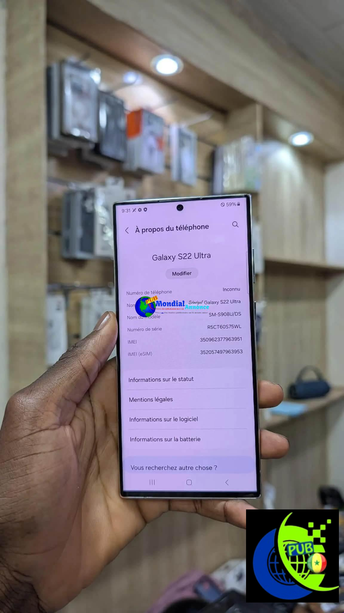 Samsung Galaxy S22 Ultra de 512 Go disponible à Dakar