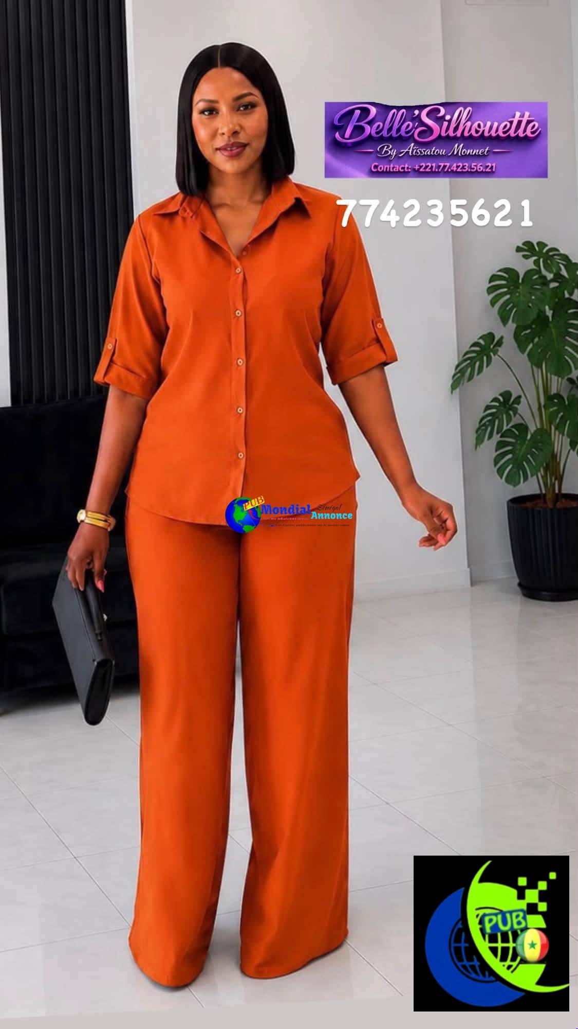 Ensemble Pantalon Bas Large de qualité Pour Femmes Disponible à Dakar. Tel : 774235621.