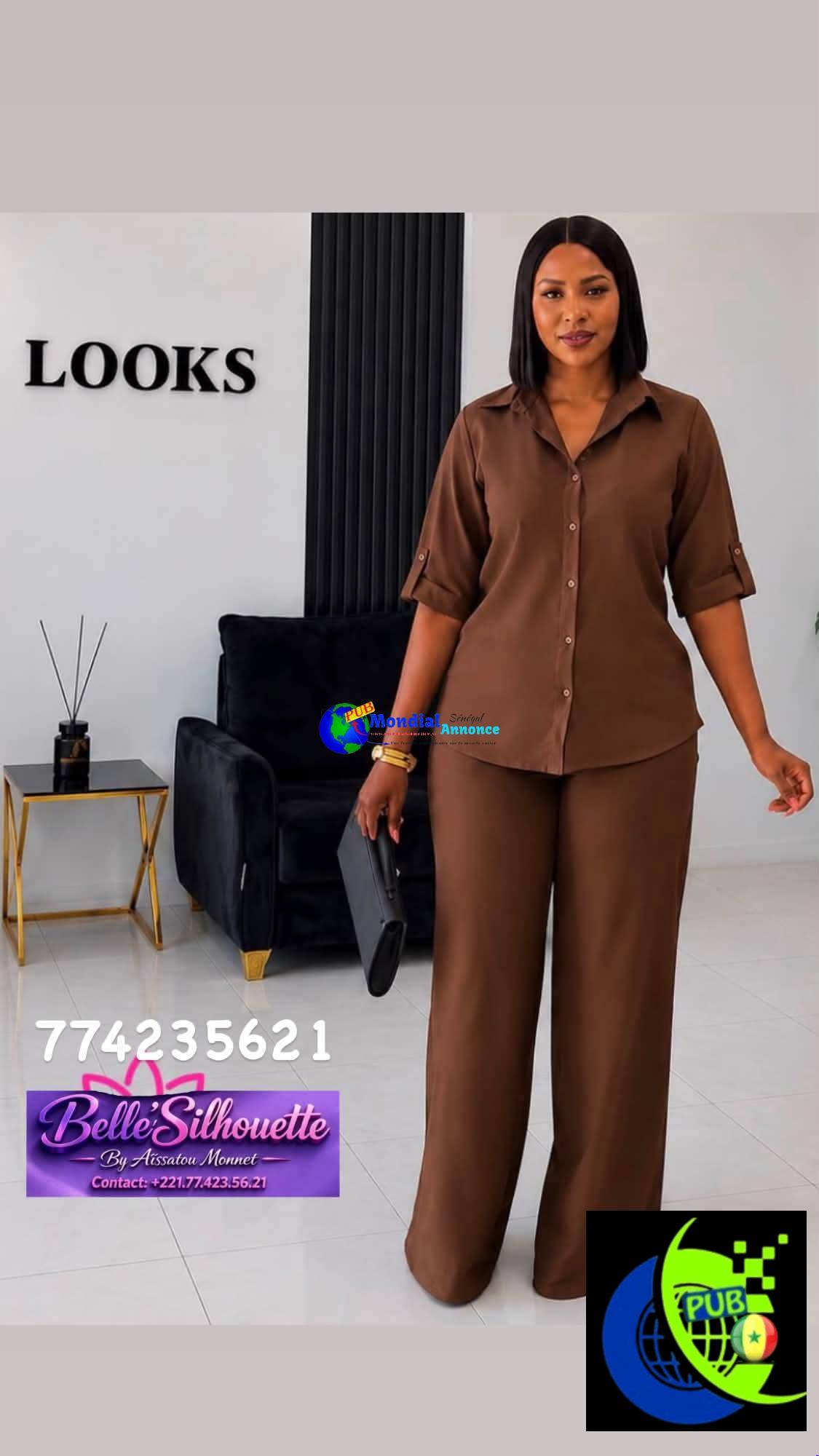 Ensemble Pantalon Bas Large de qualité Pour Femmes Disponible à Dakar. Tel : 774235621.