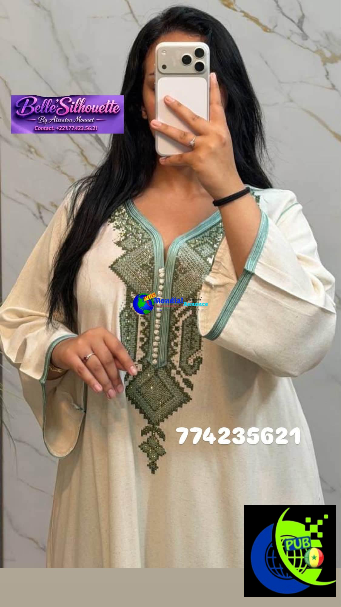 Abayas Très Chic en Coton Supérieur disponibles à Dakar pour Femmes. Contact : 77 423 56 21.