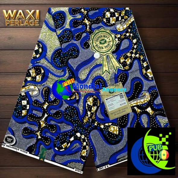 Super Wax Vlisco Hollandais Perlage Original – Élégance & Qualité Premium à Dakar