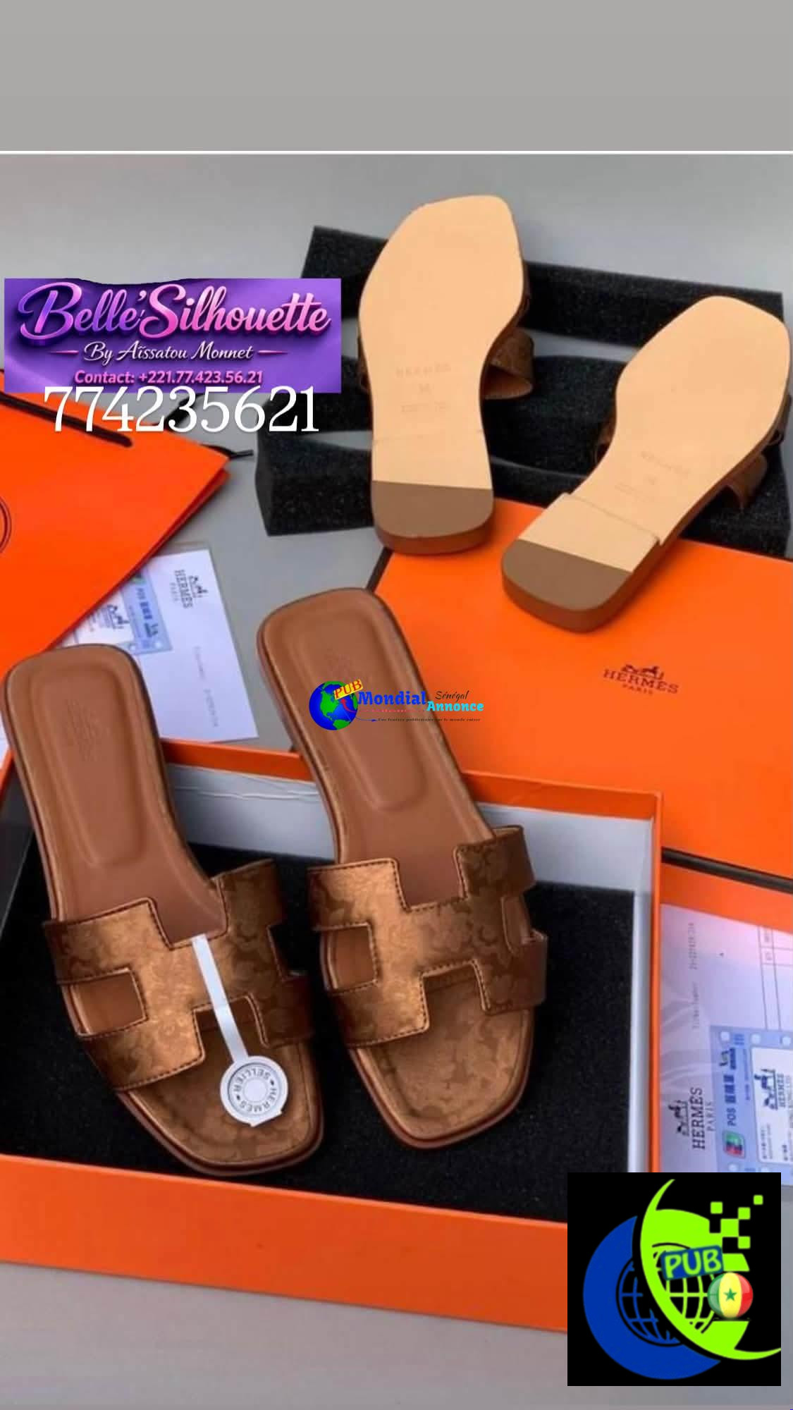 Sandales Hermès Imprimées Qualité Supérieure pour femmes. Contact : 774235621
