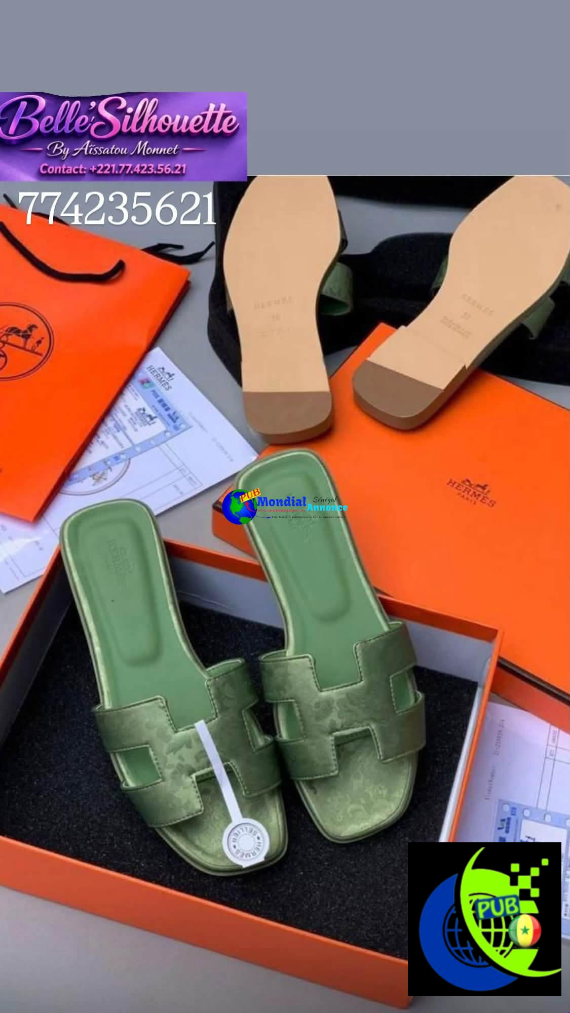Sandales Hermès Imprimées Qualité Supérieure pour femmes. Contact : 774235621