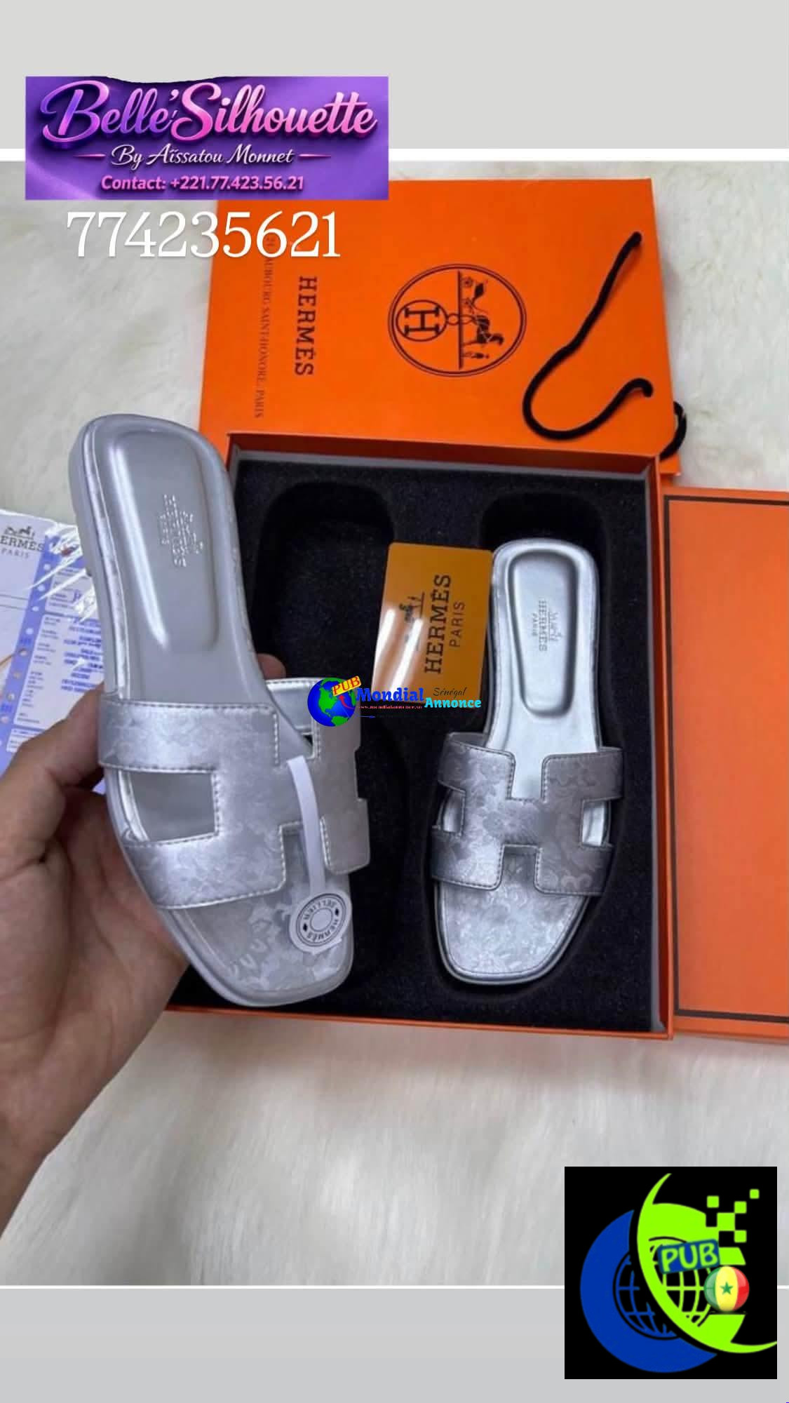 Sandales Hermès Imprimées Qualité Supérieure pour femmes. Contact : 774235621