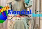 Abaya Moderne avec Foulard Assorti (Double Manche Dentelle) disponible pour femmes