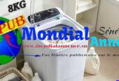 Machine à Laver 8 kg (Panier d’Essorage & Brosse à Chaussures). Prix : 55 000 F CFA