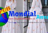 Robe brodée en coton avec dessous à 10 000 FCFA