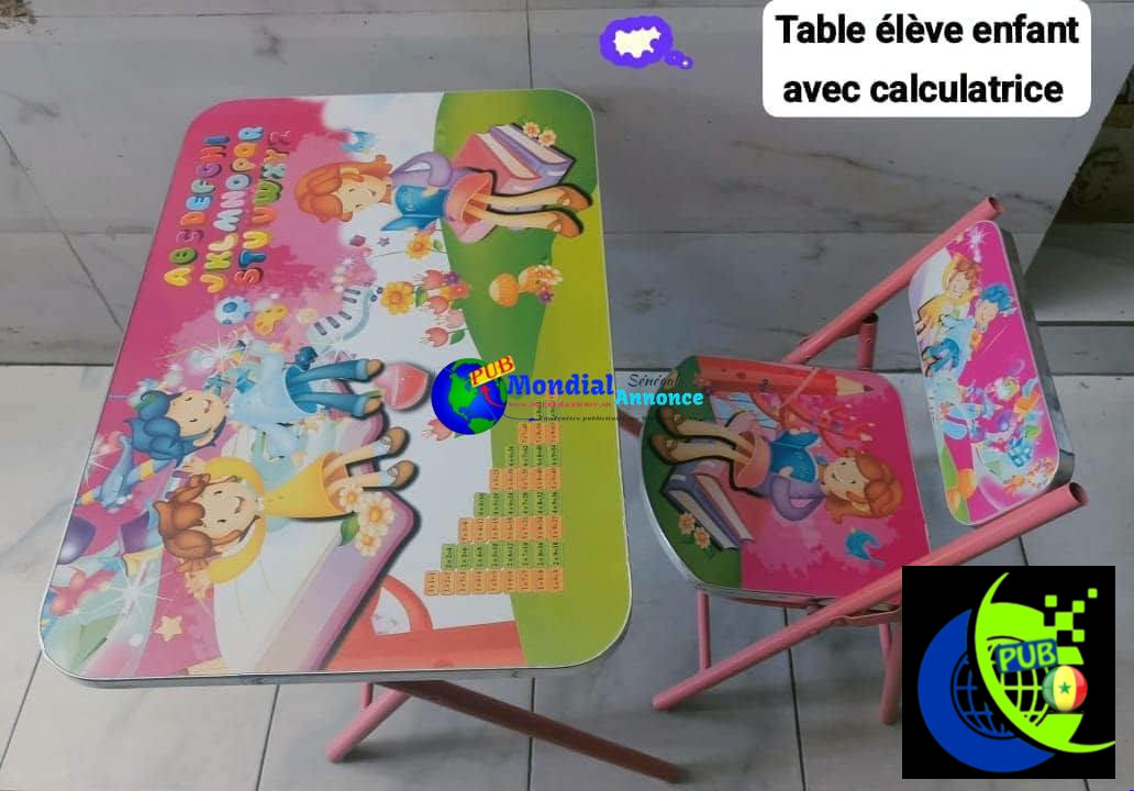Table et chaises d’étude pour enfant à 12 500 FCFA